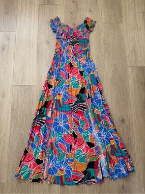 Vici Tropical Print Multicolor Floral Maxi Dress